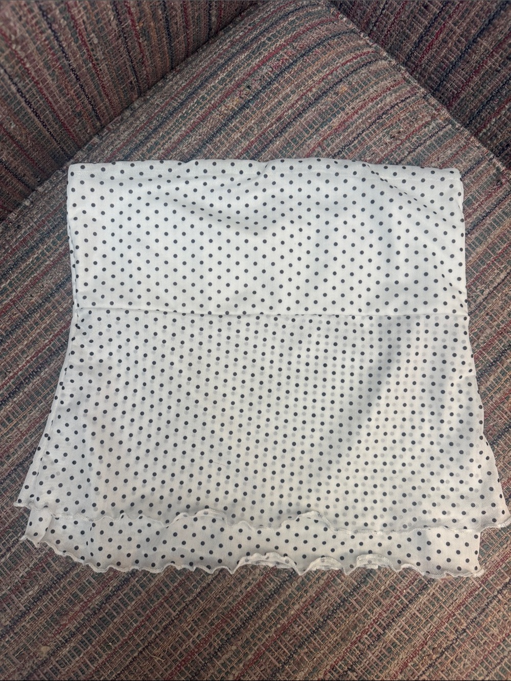 White and Black Polka Dot Tube Top SZ L